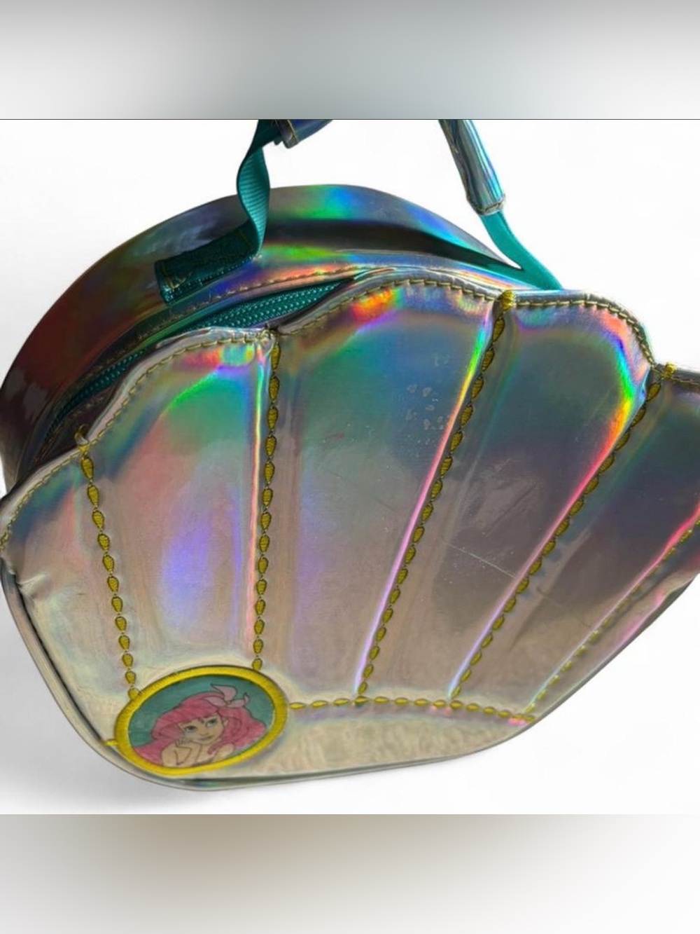 Disneys Ariel Kids Holographic Lunchbox with Handle Seashell Rainbow Mermaid
